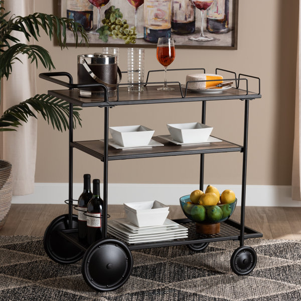 17 Stories Metal Bar Cart Wayfair